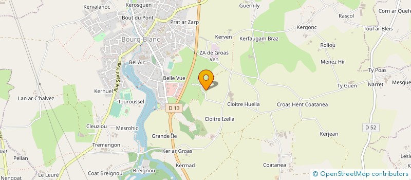 localisation de l'entreprise AIDE A DOMICILE EN MILIEU RURAL à BOURG-BLANC