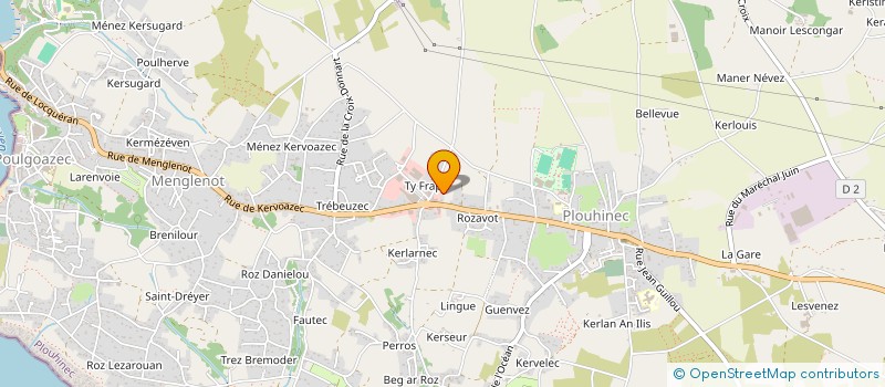 localisation de l'entreprise AIDE A DOMICILE EN MILIEU RURAL  PLOUHINEC