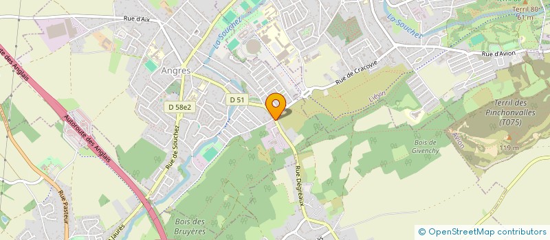 localisation de l'entreprise AIDE A DOMICILE ET SERVICES A LA PERSONNE DE LA GOHELLE à ANGRES