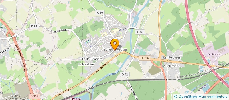 localisation de l'entreprise AIDE ANIMAUX 72 à YVRE-L'EVEQUE