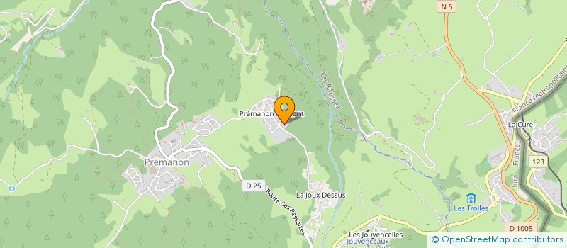 localisation de l'entreprise AIDE JEUNES CREATEURS HAUT JURA  PREMANON