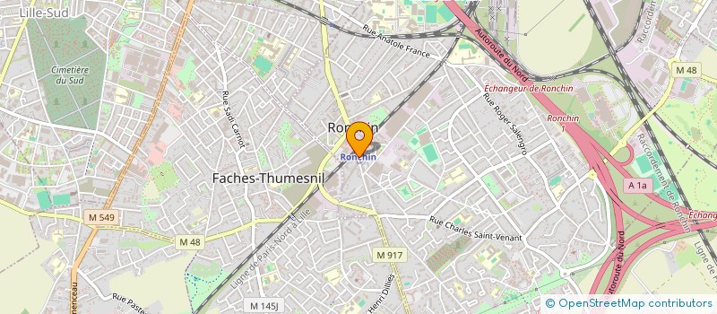 localisation de l'entreprise AIDE SOINS PERSONNES AGEES HANDICAPEES  RONCHIN