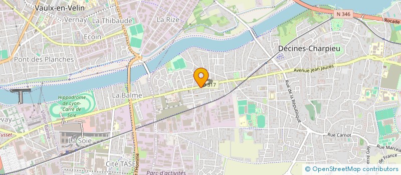 localisation de l'entreprise AIDES AUX FAMILLES ET PERSONNES AGEES  DECINES-CHARPIEU