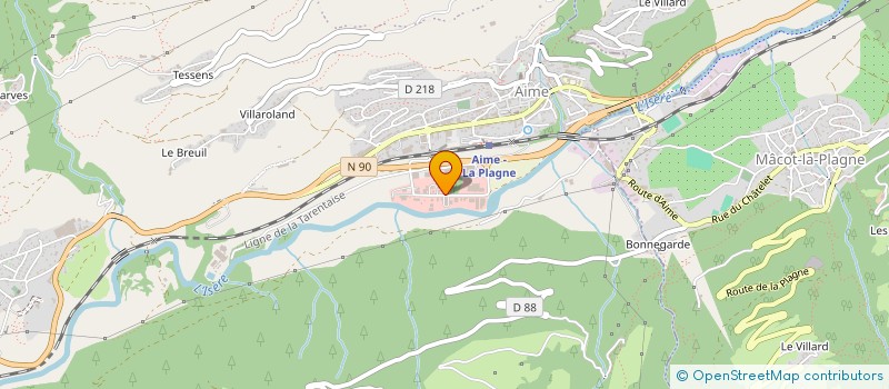 localisation de l'entreprise AIME BLANCHISSERIE à AIME-LA-PLAGNE