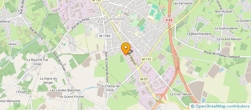 localisation de l'entreprise AIR OUEST CONTROL  LES SORINIERES