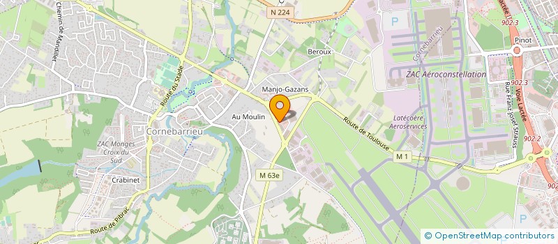 localisation de l'entreprise AIRBUS à BLAGNAC