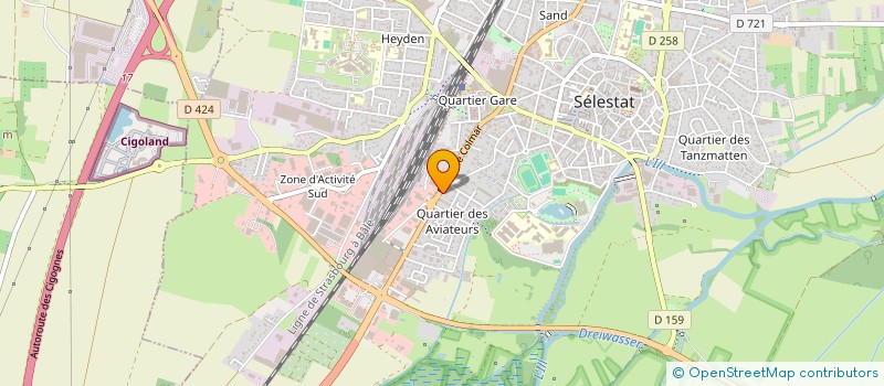 localisation de l'entreprise AIRCHAUD DIFFUSION à SELESTAT