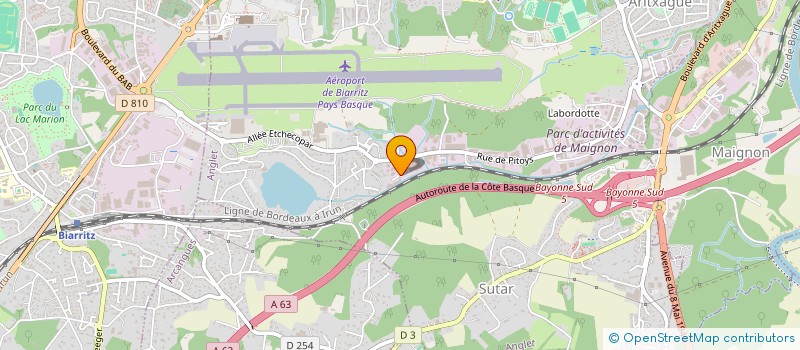 localisation de l'entreprise AIRTECH à ANGLET