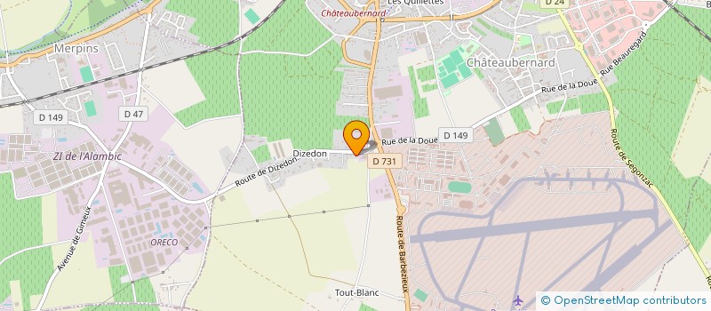 localisation de l'entreprise AISSOR à CHATEAUBERNARD