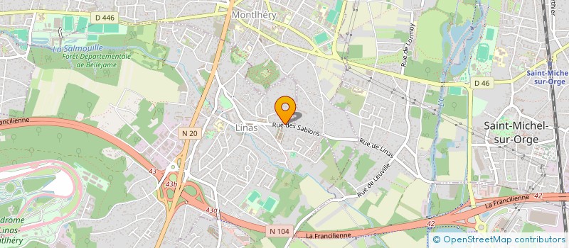 localisation de l'entreprise AJ  LINAS