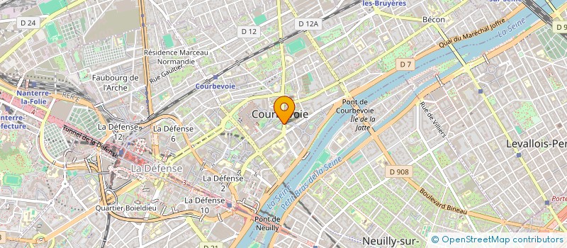 localisation de l'entreprise AJ DISTRIBUTION à COURBEVOIE