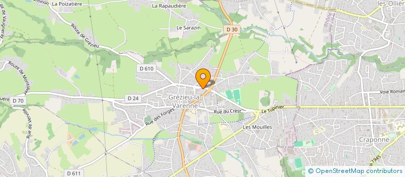 localisation de l'entreprise AJ ELEC à GREZIEU-LA-VARENNE