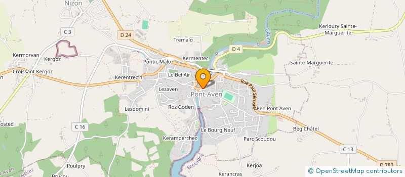 localisation de l'entreprise AJAVEN  PONT AVEN