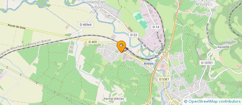 localisation de l'entreprise AJB  ARBOIS