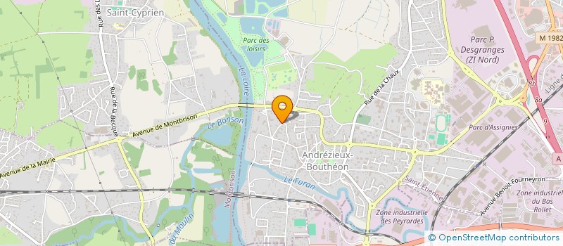 localisation de l'entreprise AJC  ANDREZIEUX-BOUTHEON