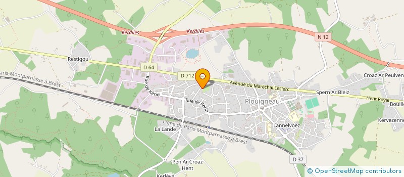 localisation de l'entreprise AJC COUVERTURE  PLOUIGNEAU