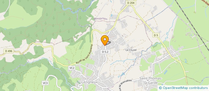 localisation de l'entreprise AJC TERRASSEMENT  LEZIGNEUX