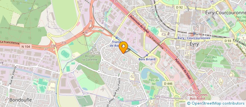 localisation de l'entreprise AJLS TRANSPORT  EVRY-COURCOURONNES