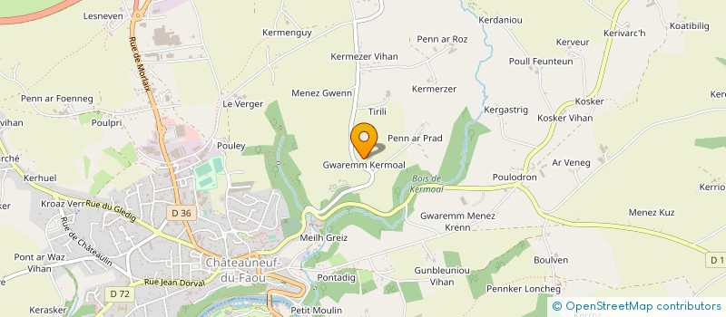 localisation de l'entreprise AJM à CHATEAUNEUF-DU-FAOU