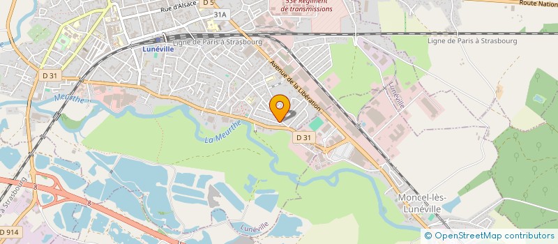 localisation de l'entreprise AK. RESEAUX  LUNEVILLE