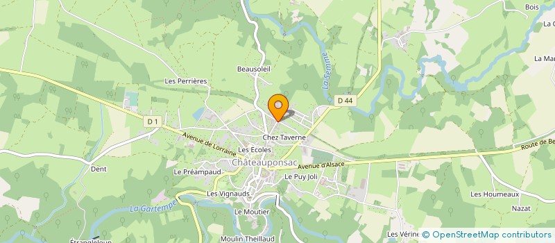 localisation de l'entreprise AKOM à CHATEAUPONSAC
