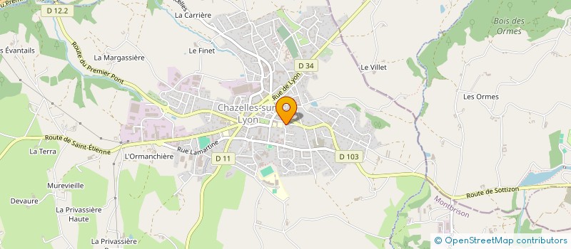 localisation de l'entreprise AKTAS MACONNERIE à CHAZELLES-SUR-LYON