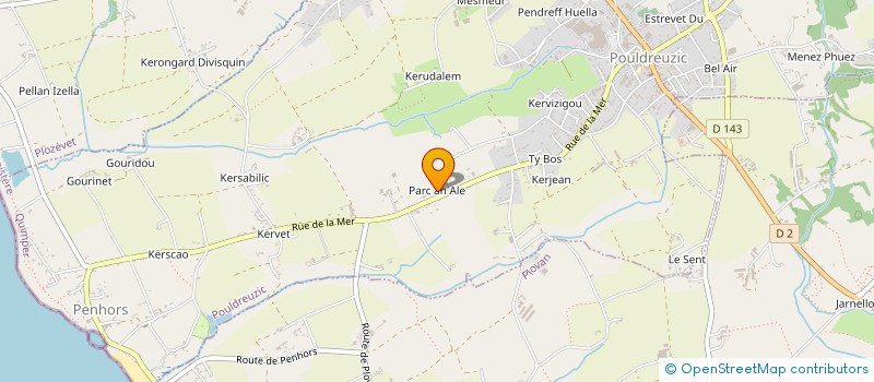 localisation de l'entreprise ALAIN GOURLAOUEN à POULDREUZIC