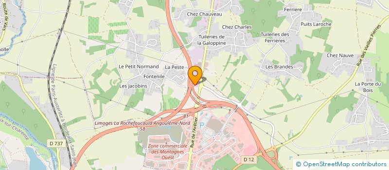 localisation de l'entreprise ALARME TELECOM SERVICE à CHAMPNIERS
