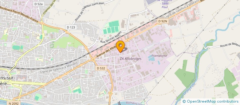 localisation de l'entreprise ALAS  ROMANS-SUR-ISERE