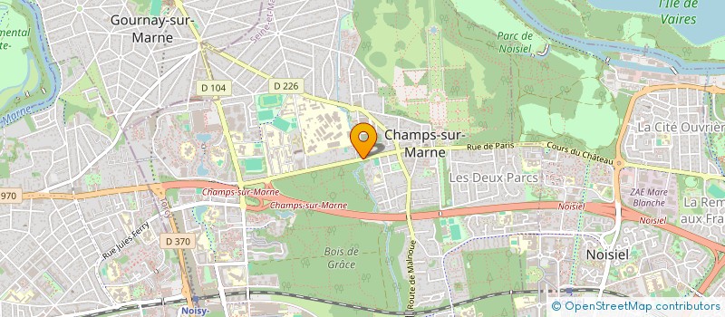 localisation de l'entreprise ALAS RESIDENCE LES GLYCINES  CHAMPS-SUR-MARNE