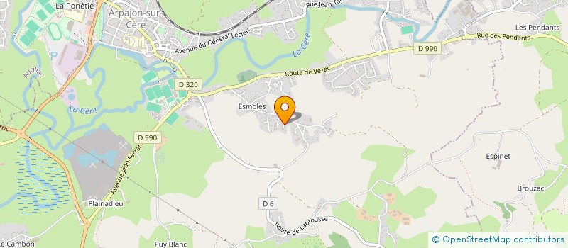 localisation de l'entreprise ALBANE à ARPAJON-SUR-CERE