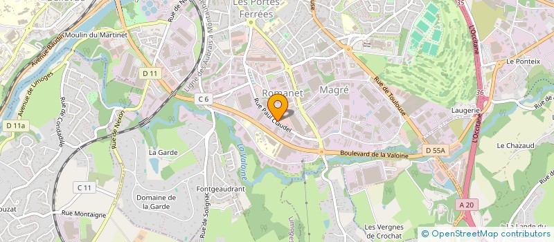localisation de l'entreprise ALBECOM à LIMOGES