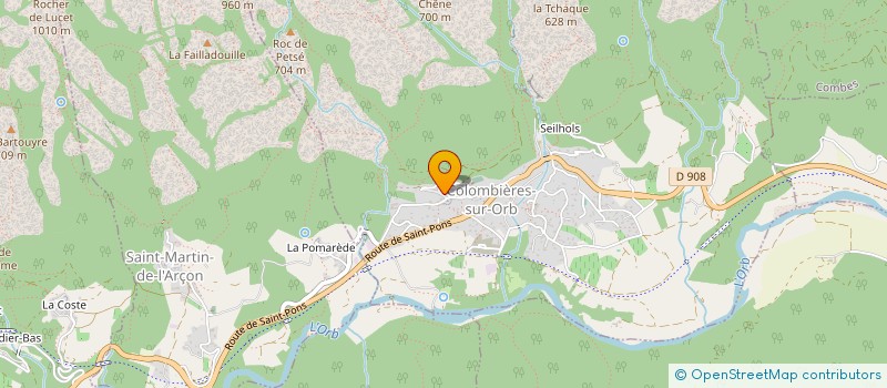 localisation de l'entreprise ALBINE CONSEILS à COLOMBIERES-SUR-ORB