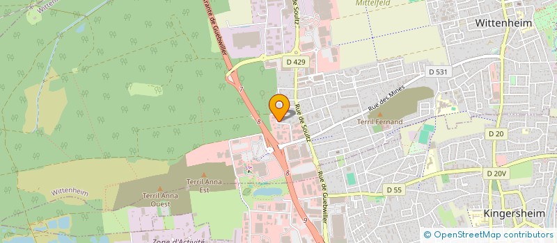 localisation de l'entreprise ALCOFERM S.A.R.L.  WITTENHEIM