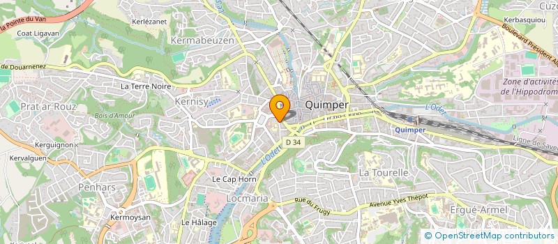 localisation de l'entreprise ALCOOL ACCOMPAGNEMENT PREVENTION DU FINISTERE  QUIMPER