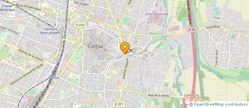 localisation de l'entreprise ALCOPLAST INDUSTRIE à COLMAR