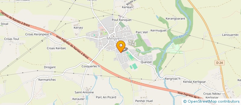 localisation de l'entreprise ALE  MELGVEN