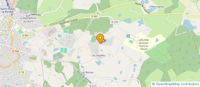localisation de l'entreprise ALESA LA FAYE ASSOCIATION DES LYCEENS ETUDIANTS STAGIAIRES ET APPRENTIS DE L'EPLEFPA DE LA FAYE à ST YRIEIX LA PERCHE