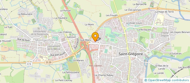 localisation de l'entreprise ALGALIMENT à SAINT-GREGOIRE