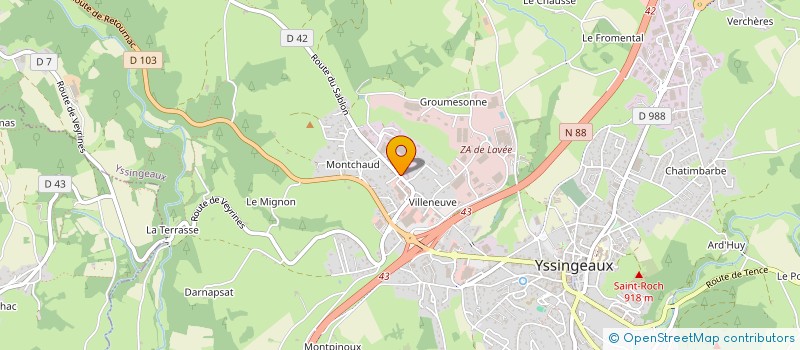 localisation de l'entreprise ALGRELOU  YSSINGEAUX