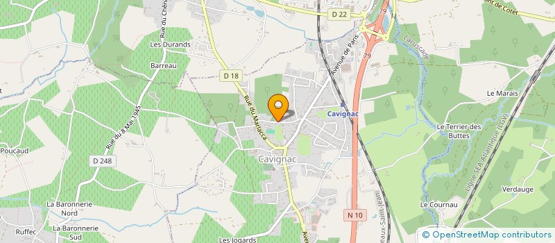 localisation de l'entreprise ALIMENT CENTRALE CAVIGNACAISE à CAVIGNAC