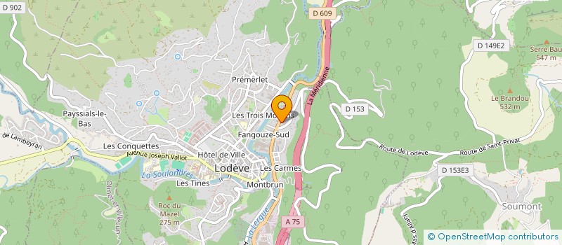 localisation de l'entreprise ALIMENTATION SANTE AUVERGNE à LODEVE