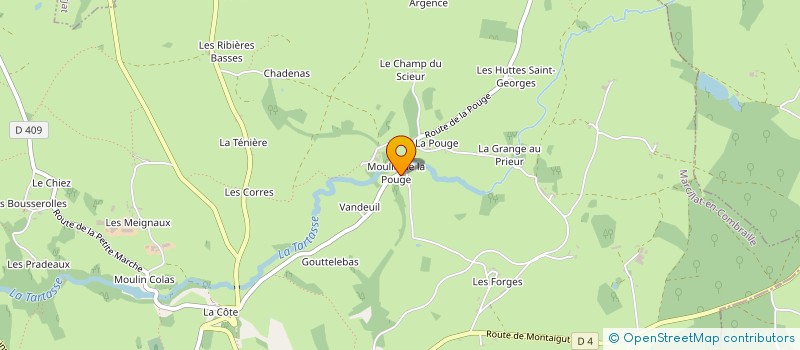 localisation de l'entreprise ALIMENTS BARRAUX à MARCILLAT-EN-COMBRAILLE