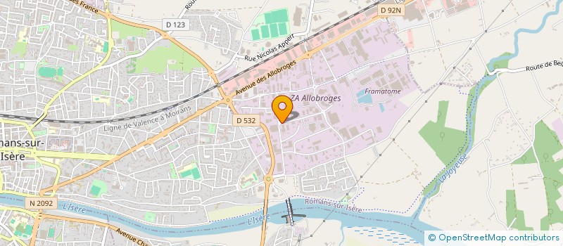 localisation de l'entreprise ALINA TISSAGES à ROMANS-SUR-ISERE