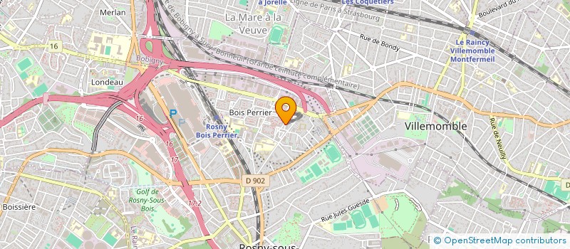localisation de l'entreprise ALINE SERVICES à ROSNY-SOUS-BOIS