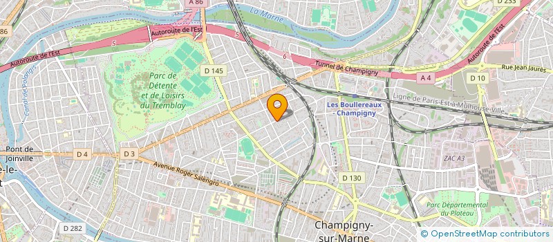 localisation de l'entreprise ALISTA à CHAMPIGNY-SUR-MARNE