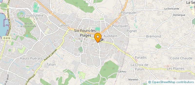 localisation de l'entreprise ALIZEE IMPRIMERIE à SIX-FOURS-LES-PLAGES