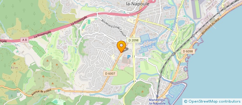 localisation de l'entreprise ALLADIN à MANDELIEU-LA-NAPOULE