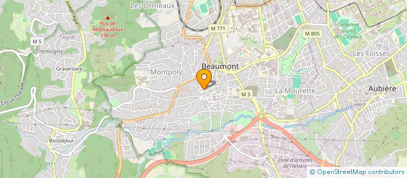 localisation de l'entreprise ALLIANCE AMBULANCE 63 à BEAUMONT