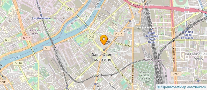 localisation de l'entreprise ALLIANCE COM à SAINT-OUEN-SUR-SEINE